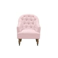 thumbnail image 3 of Rustic Manor Saoirse Upholstered Linen Button Tufted Accent Armchair with Casters, Pink, 3 of 9