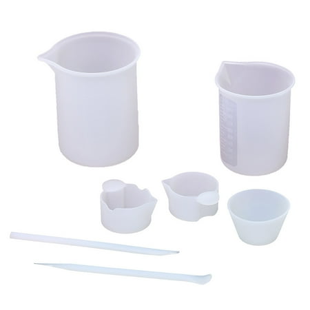 

RABBITH Non-Stick Measuring Cup with Precise Scale Resin Mixing Cup Card Slot Cup Dispensing Cup Epoxy Split Cup Stir Stick Stir