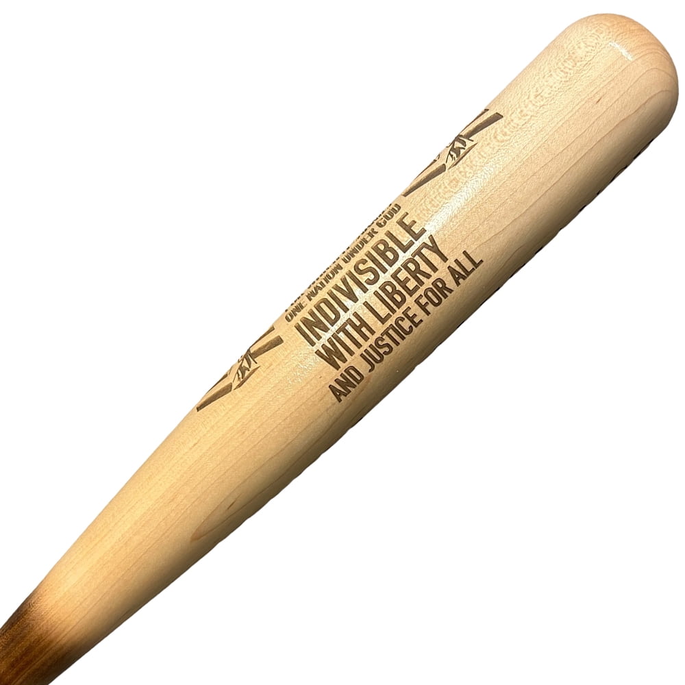 Pledge of Allegiance Engraved Baseball Bat with Wall Mount