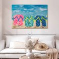 thumbnail image 2 of Elephant Stock Flip Flops In The Sand Wall Art - Horizontal Canvas Wall Art - Living Room Wall Decor - Beach Canvas - Blue And Teal Decor By Julie Derice - 48" x 32", 2 of 8