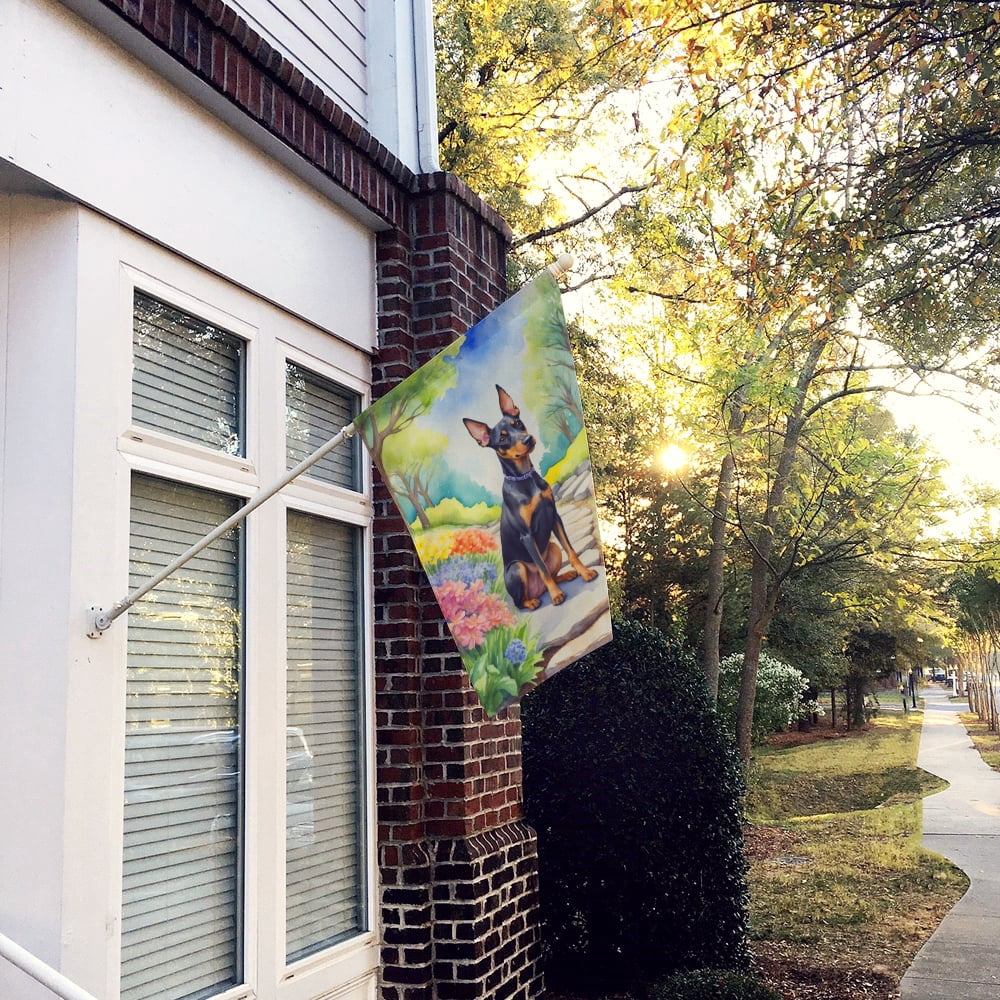 Manchester Terrier Spring Path House Flag 28 in x 40 in