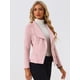 thumbnail image 3 of Chaqueta de gamuza sintética Allegra K Cárdigan Rosa M, 3 of 5