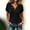 Black, variant on Womens Short Sleeve Knit Sweater V Neck Button Cable Knit Texture Tops Casual Summer Solid Color Pullover Blouses