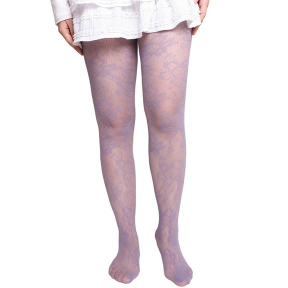 Colorful Flower Patterned Lace Pantyhose for Women Japanese Punk Styles Mesh Tights Bottoming Nylon Hosiery