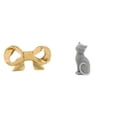 thumbnail image 1 of Tirador decorativo de resina con forma de gato con lazo de latón para muebles, ideal para cajones de cocina, armarios, cómodas, baños, entradas, estan, 1 of 8