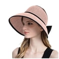 thumbnail image 3 of XINPING Women's Oversized Bow Back Straw Sun Visor Hat, Breathable UV Protection Wide Brim Beach Vacation Cap with Adjustable Strap for Summer, 3 of 5