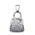 thumbnail image 1 of Sterling Silver 18" .8mm Box Chain Cubic Zirconia Purse Pendant Necklace, 1 of 2