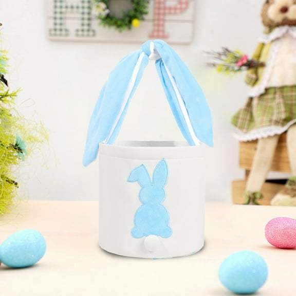 Goattoy Easter Bunny Basket, Easter Decorations Indoor for Home,Bedroom,Office,Easter Cute Bunny Party Supplies, Sales,I Gifts for Kids,Girls,Friends