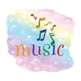thumbnail image 2 of Music Watercolor Wall Decals for Bedroom - Rainbow Background Music Lover Design Art DIY & Creativity Boy Girl Bedroom Wall Water Color Sticker - Size: 20 In x 18 In, 2 of 5