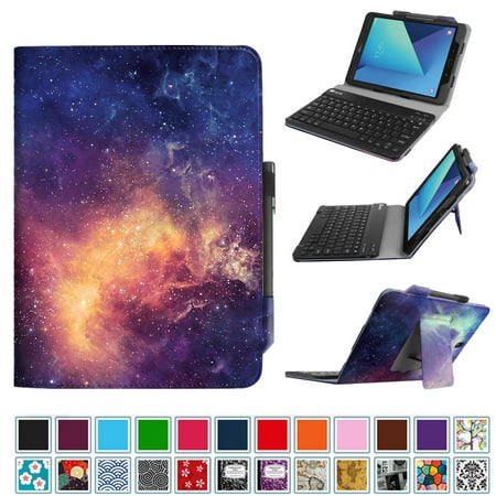 For Samsung Galaxy Tab S3 9.7 Keyboard Case - Fintie PU Leather Stand Cover with Removable Bluetooth Keyboard, (Best Keyboard For Gear S3)