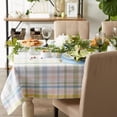 thumbnail image 3 of Sweet Spring Plaid Tabletop Collection Reusable Machine Washable Cotton, Pastel Easter Dining Table Décor, Square Tablecloth, 52x52, 3 of 6