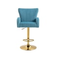 thumbnail image 1 of Swivel Bar Stool,Velvet Adjustable Counter Height Bar Stool with Back and Footrest,Upholstered Kitchen Dining Chair,Modern Counter Barstool for Kitchen Island,Cafe,Pub,Blue, 1 of 5