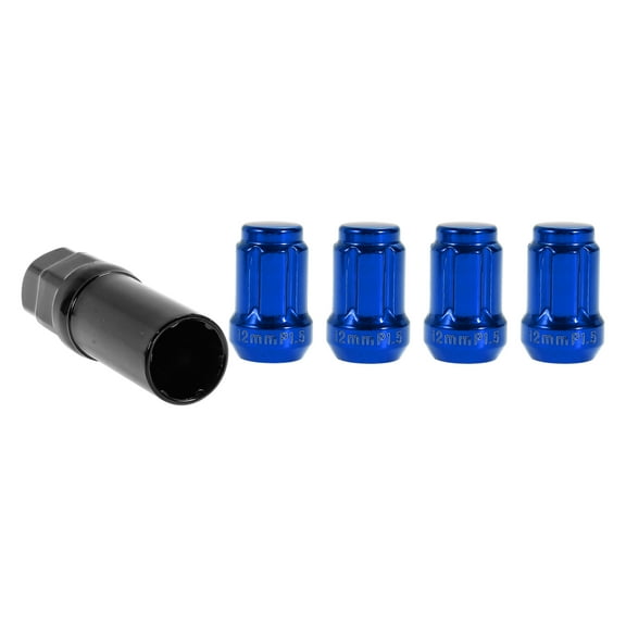 M12x1.5 Wheel Locking Nut with Wheel Locking Nuts Key Socket Key for Honda for Toyota Anti-Theft Wheel Tire Lock Nuts Removal Tool Blue