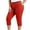 hgg008-Red, variant on Ounisa Women's Plus Size Solid Pants with Pockets Casual Soft Breathable Lightweight Cropped Capris
