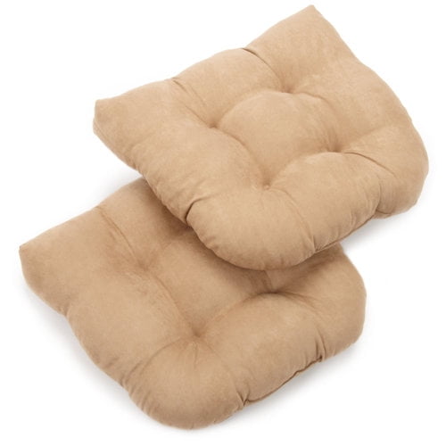19-inch U-Shaped Micro Suede Tufted Dining Chair Cushion (Set of 2) - Cardinal Red