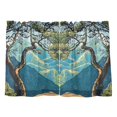 thumbnail image 7 of Yayeee Kitchen Curtains Tier Pair Light Filtering 27"x36" Rod Pocket Short Cafe Window Panel, Yellow Tree, 7 of 7