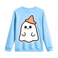 thumbnail image 6 of felwors Kids Halloween Sweatshirt Boys Girls Pumpkin Ghost Toddler Shirt Crewneck Long Sleeve Graphic Top (Sky Blue,4-5 Years), 6 of 7