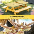 thumbnail image 6 of Yellow Sunshine Sunflower Table Cloths for 8 Foot Rectangle Tables, Pastoral Bees Farmhouse Floral Patio Waterproof Elastic Fitted Tablecloths, Washable Rectangular Table Cover for Camping, 6 of 8