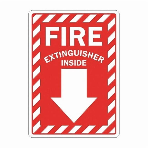 Lyle Rflctv Fire Extingsher Sign,14x10in,Alum LCU1-0073-RA_10x14