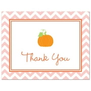 Pink Chevron Pumpkin Thank You Cards and Envelopes - 50 count
