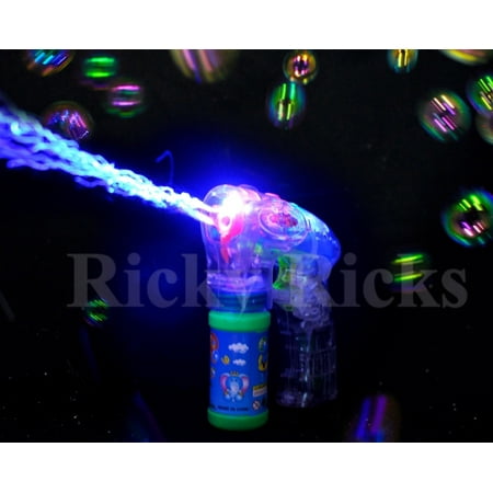 Light Up Bubble Gun Flashing Bubbles Blower Blaster Squirt Shooter (Best Bubble Gum Blower)