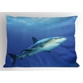 thumbnail image 1 of Shark Pillow Sham Fish in the Exotic Ocean Dreamy Water with Surreal Color Underwater World Image, Decorative Standard King Size Printed Pillowcase, 36 X 20 Inches, Violet Blue Grey, by Ambesonne, 1 of 2