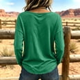 thumbnail image 5 of Linen Tops for Women Summer Raw Trim Long Sleeve Frayed Vintage Shirts Lightweight Dressy Crew Neck Flowy Blouses Green L, 5 of 5