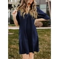 thumbnail image 4 of Summer Dresses for Women 2024 V Neck Ruffle Short Sleeve Shift Dress, 4 of 6