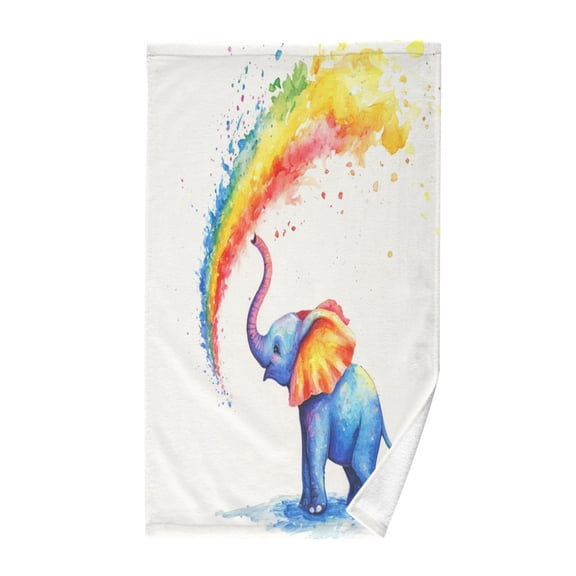 Pure Cotton Face Towel 16x28 Inches Hand Towel Bath Towel Hand Bath Towels Soft Good Water Absorption for Washing Face Wiping Face Watercolor Elephant