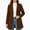 Brown, variant on Women's Slim Fit Notched Lapel Mid-Length Blazer Coat, Single Button Casual Elegant Outerwear for Fall Winter Daily Office