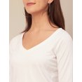 thumbnail image 5 of Moomaya Womens Solid Long Sleeves Crop Top, V-Neck Cotton Summer Short Top, 5 of 9