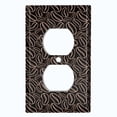thumbnail image 2 of Metal Light Switch Wall Plate Outlet Cover (Coffee Espresso Mocha Bean Black Pattern - Single Duplex), 2 of 2