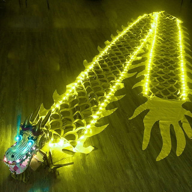 Luminescence Dragon Poi Led Dragon Poi, Flowy Square Exercise Dance Dragon Ribbon Poi, Spinning Dragon Ribbon Light Up For Night Parade