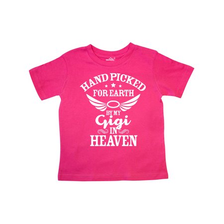 

Inktastic Handpicked for Earth By My Gigi in Heaven with Angel Wings Gift Toddler Boy or Toddler Girl T-Shirt