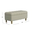 thumbnail image 2 of HomePop Button Tufted Storage Bench, 40"W x 18"D x 18"H, Fawn Velvet, 2 of 10