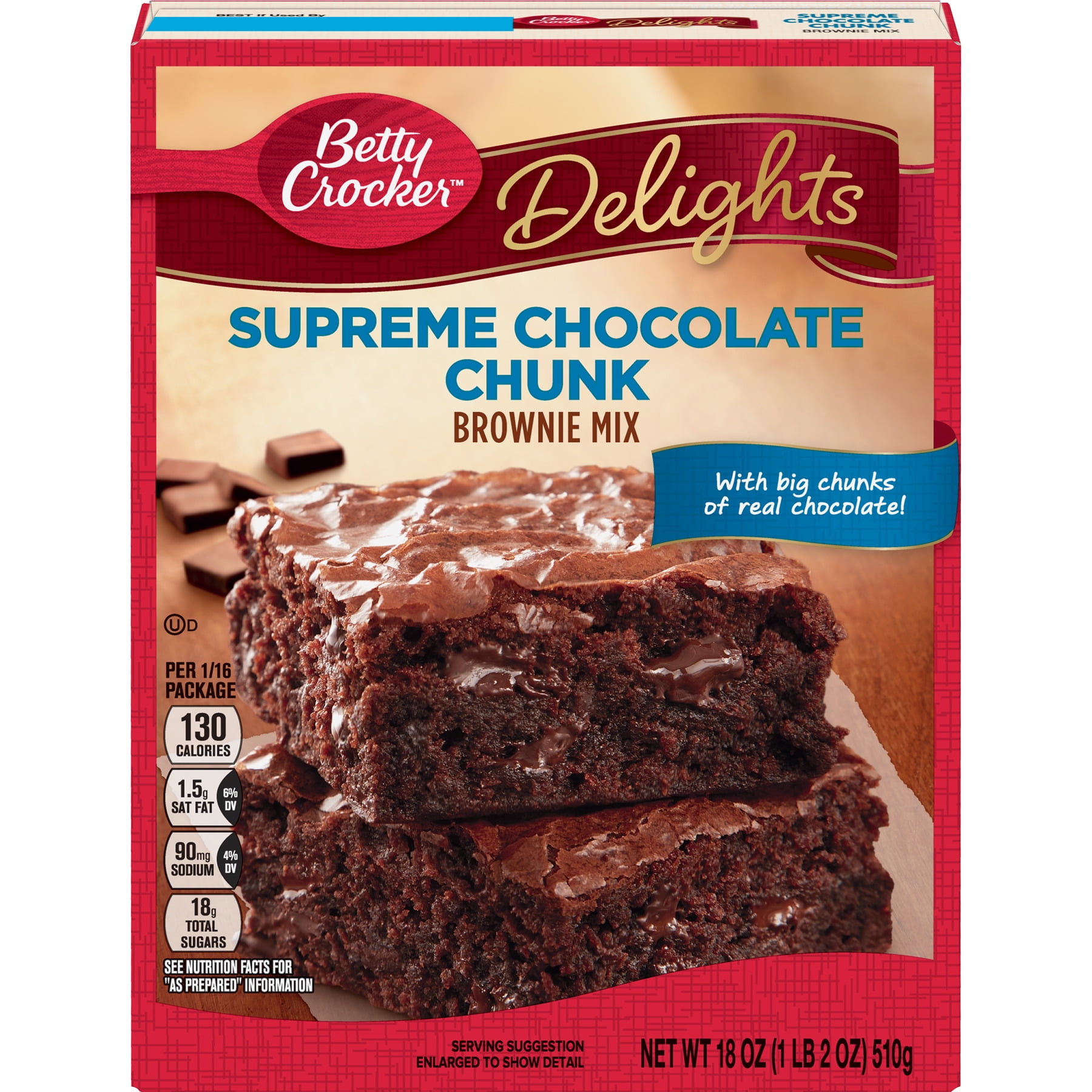 Betty Crocker Delights Brownie Mix Supreme Chocolate Chunk, 18 oz