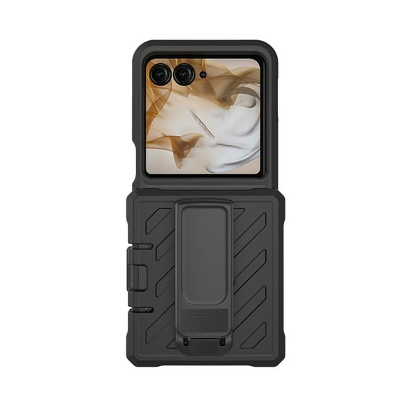XPM for Motorola Razr 2025 Phone Case, Premium Tough Hybrid Case with Belt Clip Holster, Shockproof Rugged Design, Textured 2in1 Non-Slip Cover for Motorola Razr (2025) (Black)