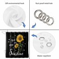 thumbnail image 5 of Yellow Sunflower Waterproof Fabric Shower Curtain,Summer Flower Bee Sunshine Black Waterproof Fabric Shower Curtain for Bathroom Curtains Bathtubs Hotel Shower Curtains with 12 Hooks Standard 72x72, 5 of 8