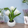 thumbnail image 4 of Luz LED de noche con forma de tulipán para decoración del Ehuebsd hogar maceta de flores lámpara de mesa ambiente de dormitorio, 4 of 9