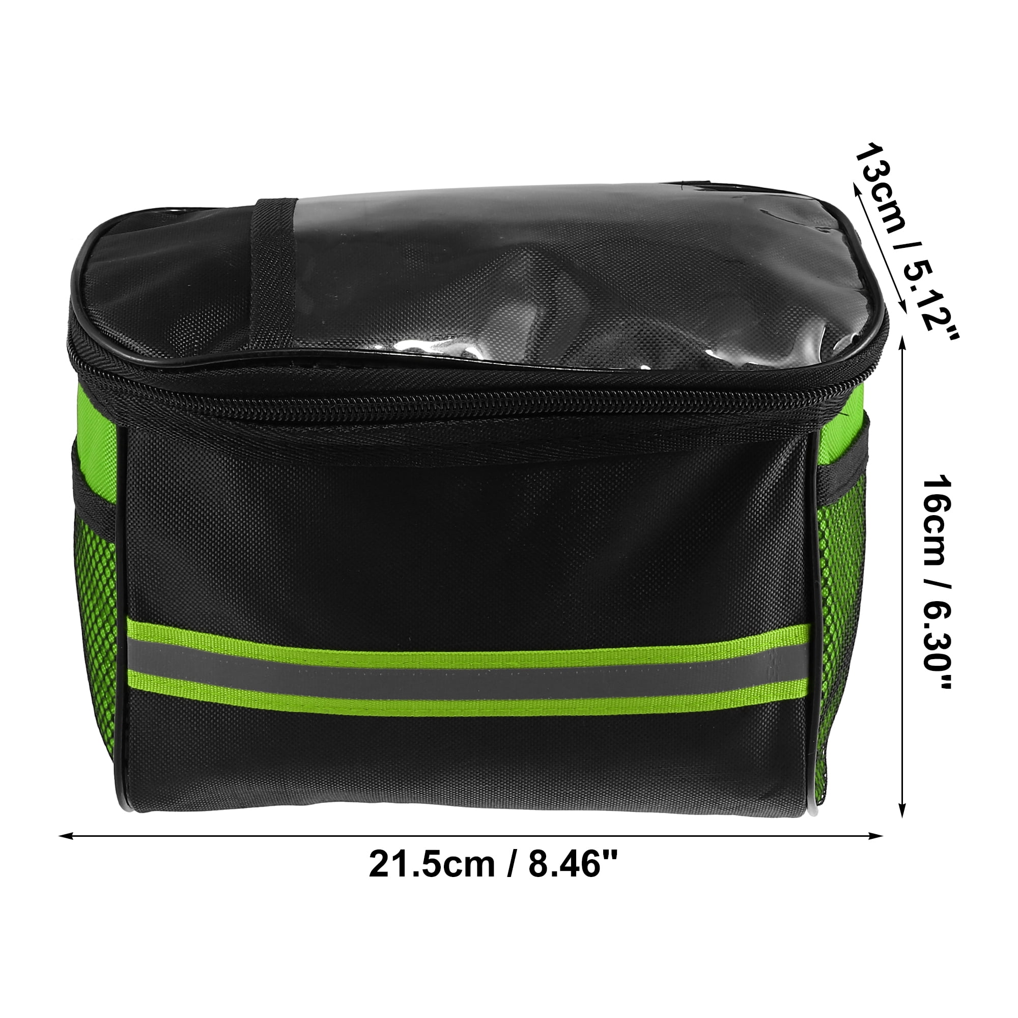 Unique Bargains 5L Capacity Bike Handlebar Bag with 7 Inch Touch Screen Holder Green
