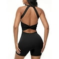 thumbnail image 3 of Vine Women One Piece Jumpsuits Shorts Sleeveless Romper Sexy Backless Square Neck Yoga Workout Athletic Casual Outfits, 3 of 7