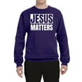 thumbnail image 2 of Jesus Matters Christian Love God Church | Mens Inspirational/Christian Crewneck Graphic Sweatshirt, Purple, X-Large, 2 of 3