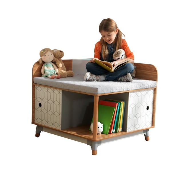 KidKraft MidCentury Kid™ Wooden Corner Reading Nook Chair and Storage