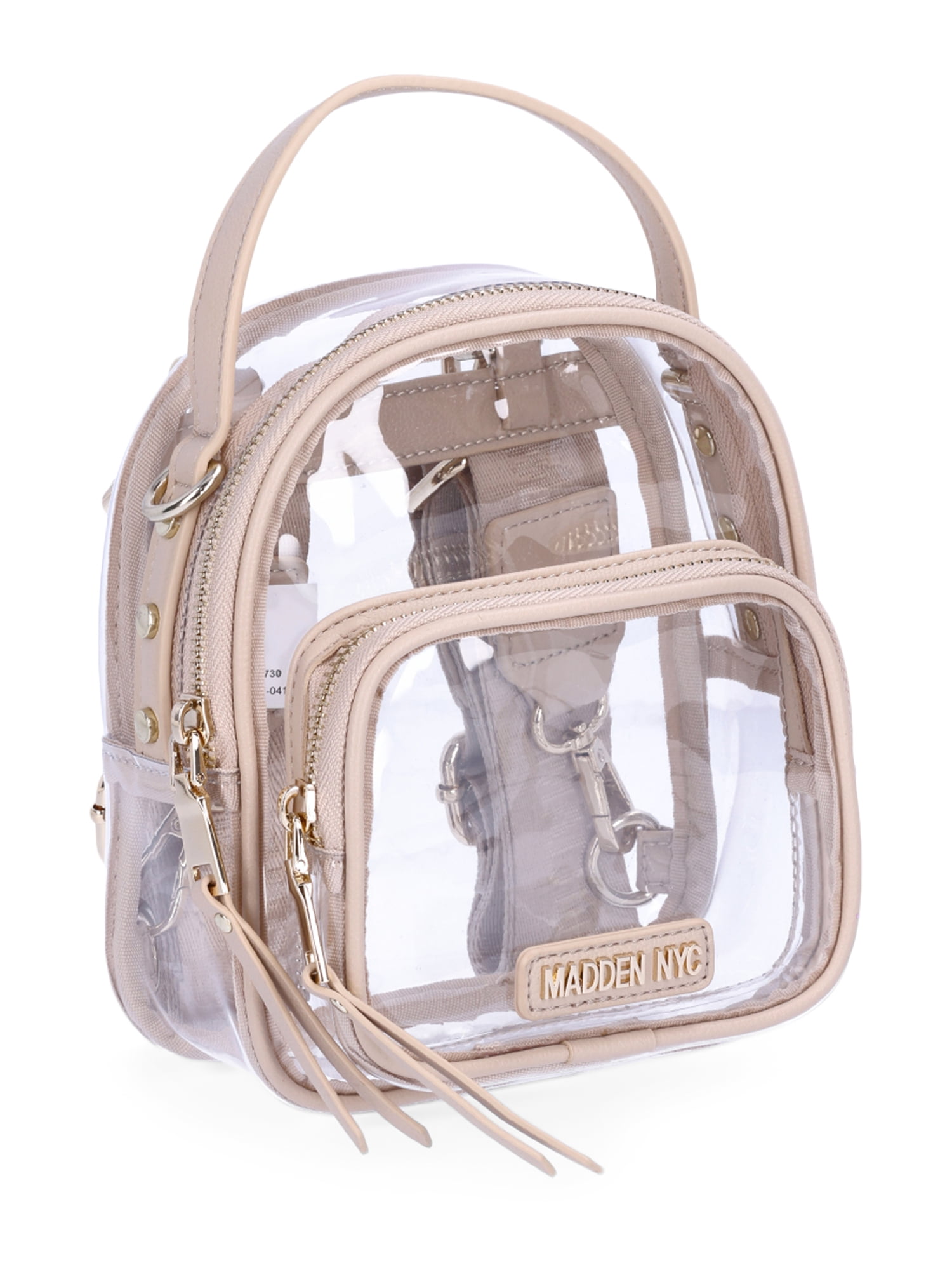 Madden NYC Clear Mini Convertible Backpack Khaki