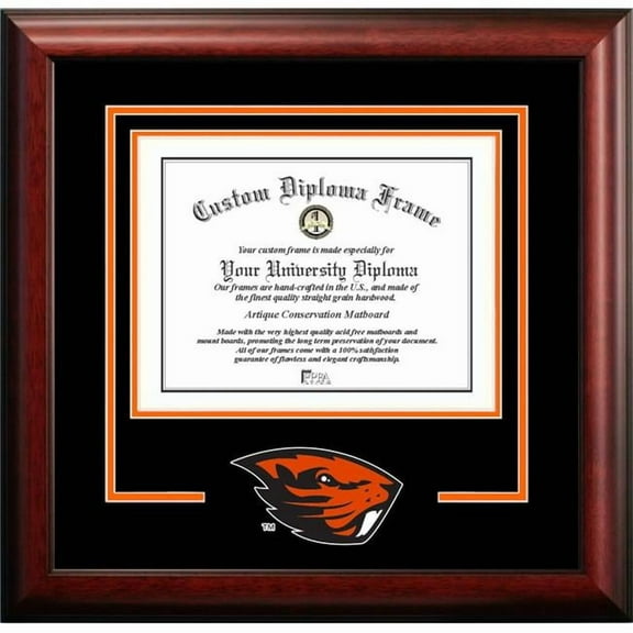 Campus Images OR996SD-1185 11 x 8.5 in. Oregon State Beavers Spirit Diploma Frame - Satin Mahogany