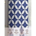 thumbnail image 6 of Retro Rhombus Sheer Curtains 54 Inch Length 2 Panels Set Window Treatments, Morocco Abstract Geometric Art Navy Blue Rod Pocket Semi Curtains for Living Room/Bedroom/Kitchen Décor, 104"W x 54"L, 6 of 7