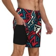 thumbnail image 3 of Picia Geometric Elements pattern Mens Swim Trunks with Compression Liner Stretch Beach Shorts Quick Dry with Zipper Pockets No-Chafing Board Shorts-, 3 of 9