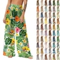 thumbnail image 1 of Pincandy Women Mesh Boho Beach Pants See Through Sheer Swimsuit Bikini Bottom Cover up Party Elastic High Waist Wide Leg Pants, 1 of 7