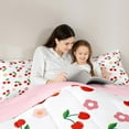 thumbnail image 4 of Manfei Kawaii Sweet Cherry 7-Piece Twin Bedding Sets,Cartoon Floral Blossom Bedding Comforter Set,Red White Green Sheet Sets For Girls Teens,Ultra Soft Home Decor Reversible, 4 of 8