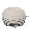 thumbnail image 7 of Noble House Guill Fabric 5 Ft. Striped Bean Bag, Natural and Navy, 7 of 7